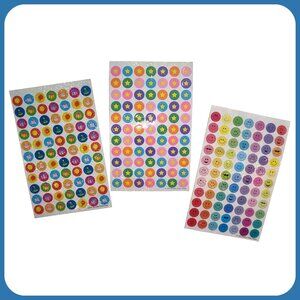 3 Sheets Vintage 1999 Sandylion Kromekote Prismatic Stickers Party/Stars/Smiley